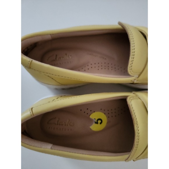 Women's Shoes Clarks MAYHILL COVE Platform Leather Loafers Yellow Size 5 - Picture 6 of 8